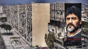 Jorit, il murales dedicato a Maradona a San Giovanni a Teduccio
