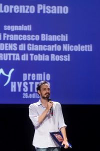 Pier Lorenzo Pisano durante la premiazione (foto: Marina Siciliano).